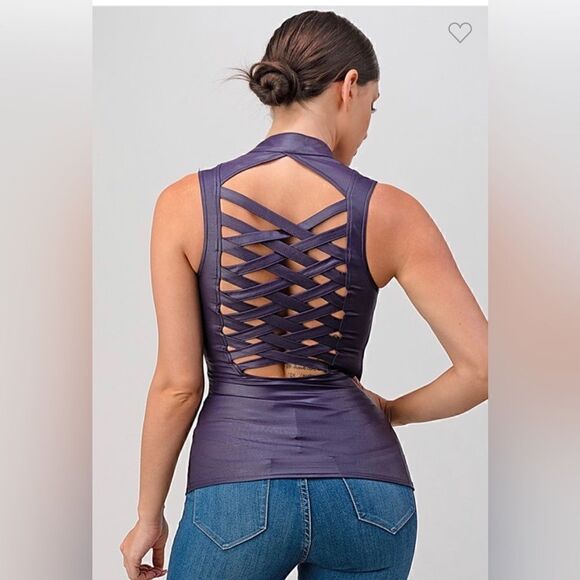 Lydia Lace Up Corset Top in Turquoise - Picture 3 of 3